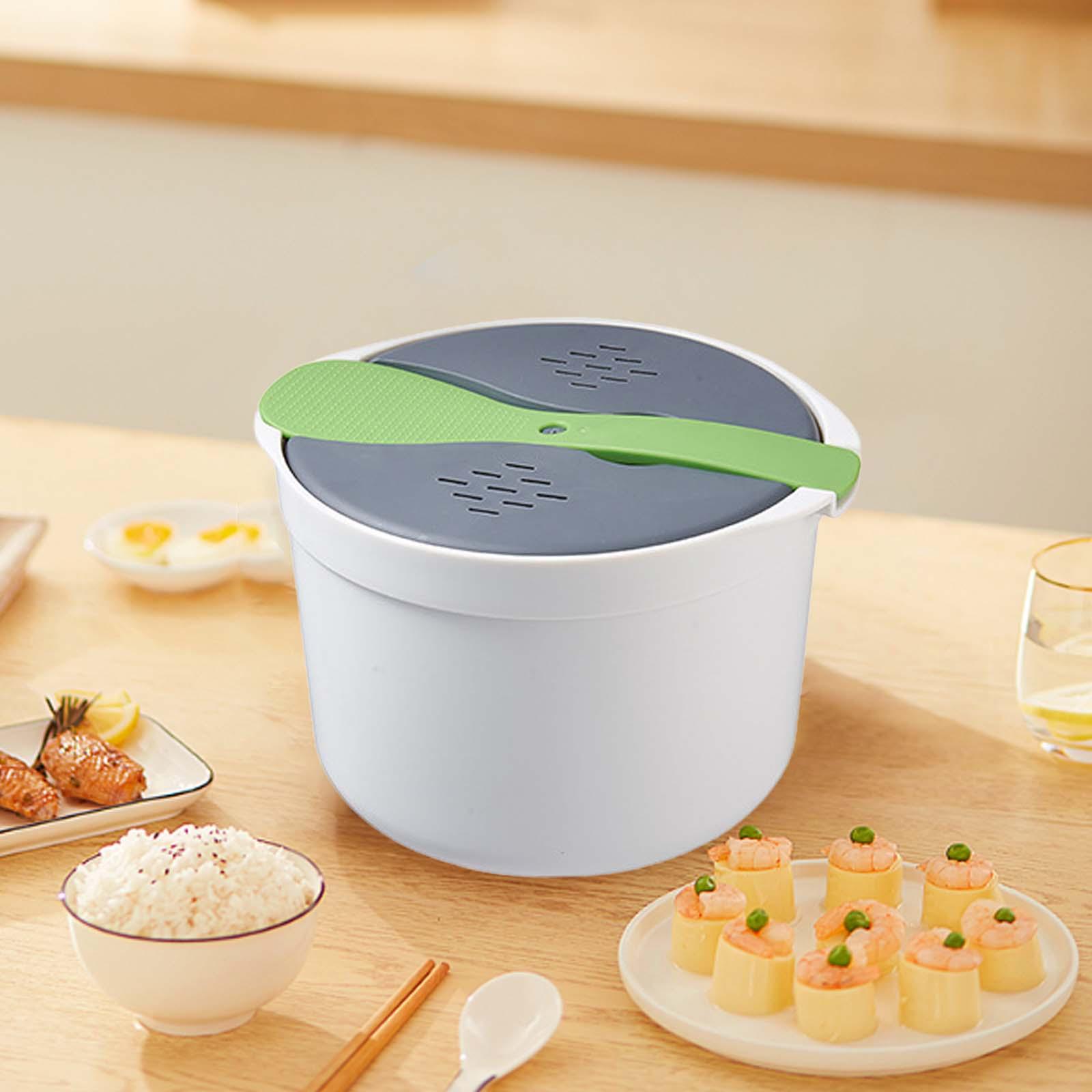 Microwave Pressure Steamer Cooker Cookware with Strainer 2L Microwave Rice Cooker Steamer for Quinoa Potato Rice Vegetables