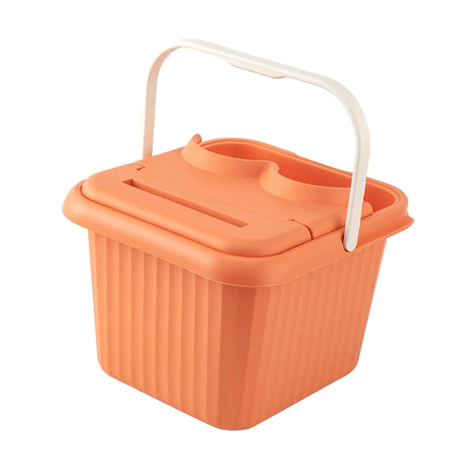 Foot Bath Basin 23.5cm Deep with Handle Lid Thickened Foot Wash Basin Foot Bucket for Household Travel Cleaning Camping Hotel