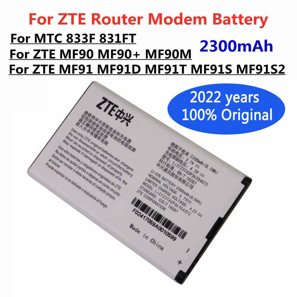2022 Years Li3723T42P3h704572 For ZTE MF91 MF90 MF90+ MF90M MF91D MF91T MF91S MF91S2 MTC 833F 831FT 4G Wifi Router Modem Battery
