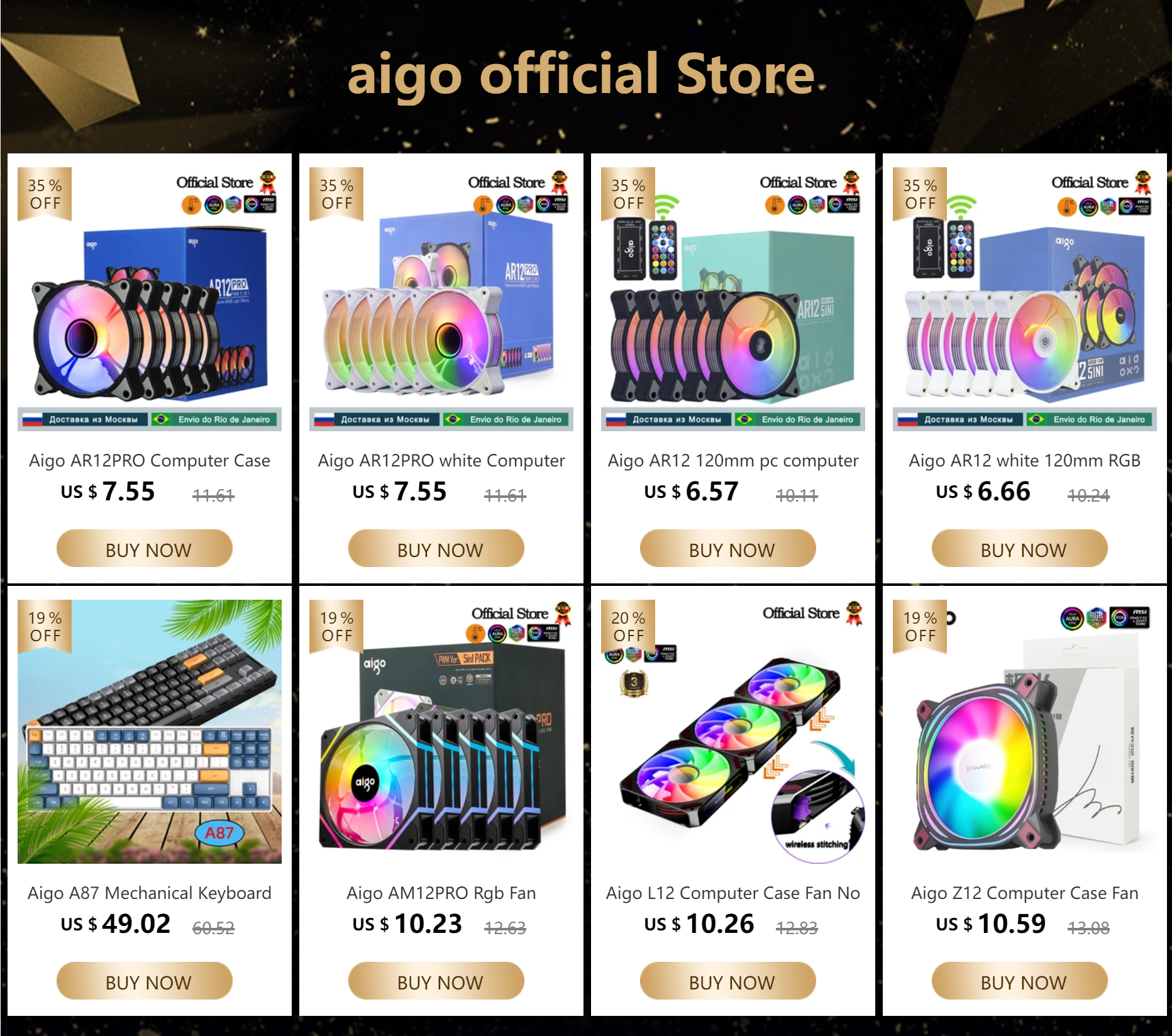 aigo computador caso ventilador rgb dissipador de calor sincronização aura sata porta cooler argb silencioso ventilador de refrigeração do controlador