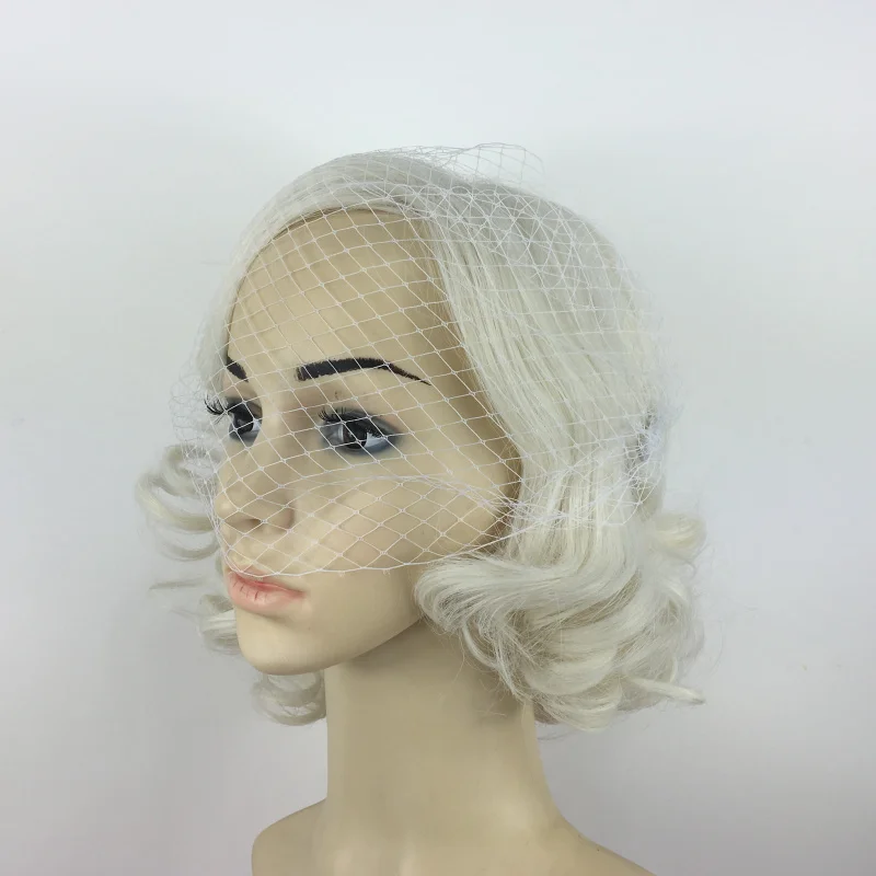Vintage White Birdcage Veil Bridal Wedding Hair Comb Clip Hair Accessory