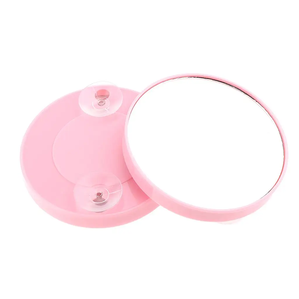 2Pcs  No Distortion Shower Shaving Wall Mounted Makeup Mirror with 2x Strong Locking Suction-Cups for Travel