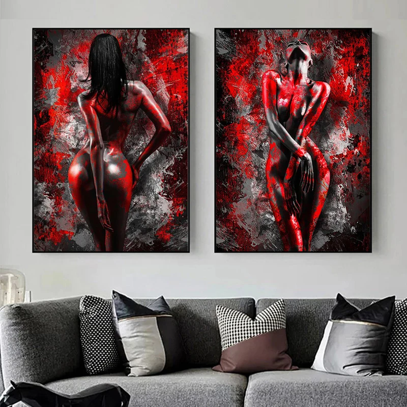 Modern Graffiti Posters and Prints Canvas Painting Sexy Nude Women Wall Art for Living Room Home Decor