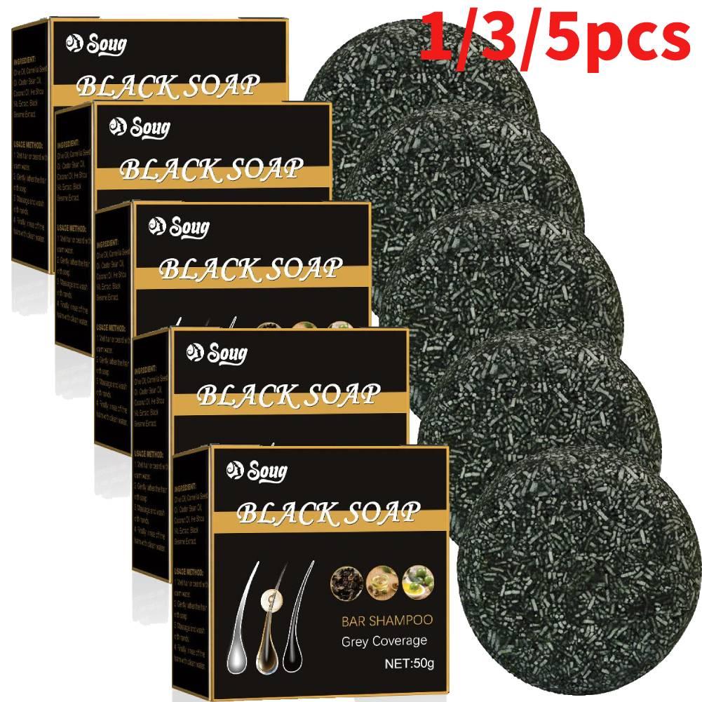 Best of 1 / 3 / 5pcs Hair Shampoo Soap Polygonum Multiflorum Shampoo Soaps Cover Gray Hair Shampoo Soap To Dye Canas Black Shampoo Bar Soap Reviews & Tips