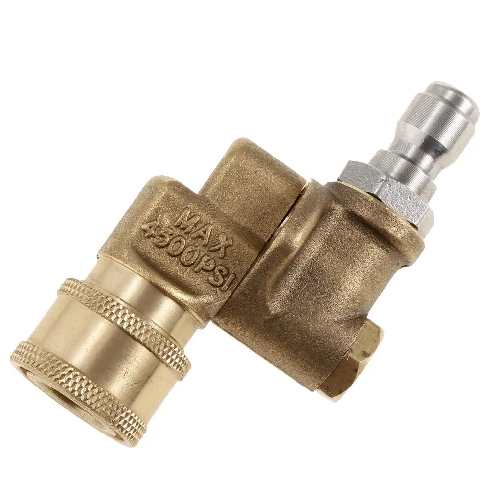 1/4 Inch 4500-PSI Pressure Washer Pivoting Coupler Quick Connect Adaptor