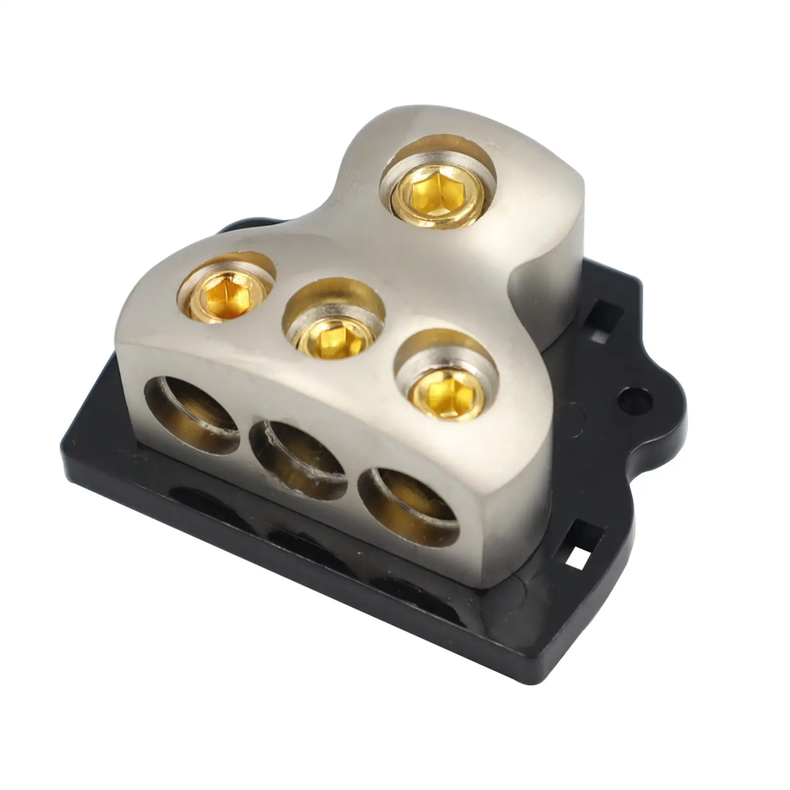 3 Way Amp Power Ground Distributor Connecting Block 1x 0 Gauge in 3x 4 Gauge Out Fit for Car Audio Amplifier Connection Replace