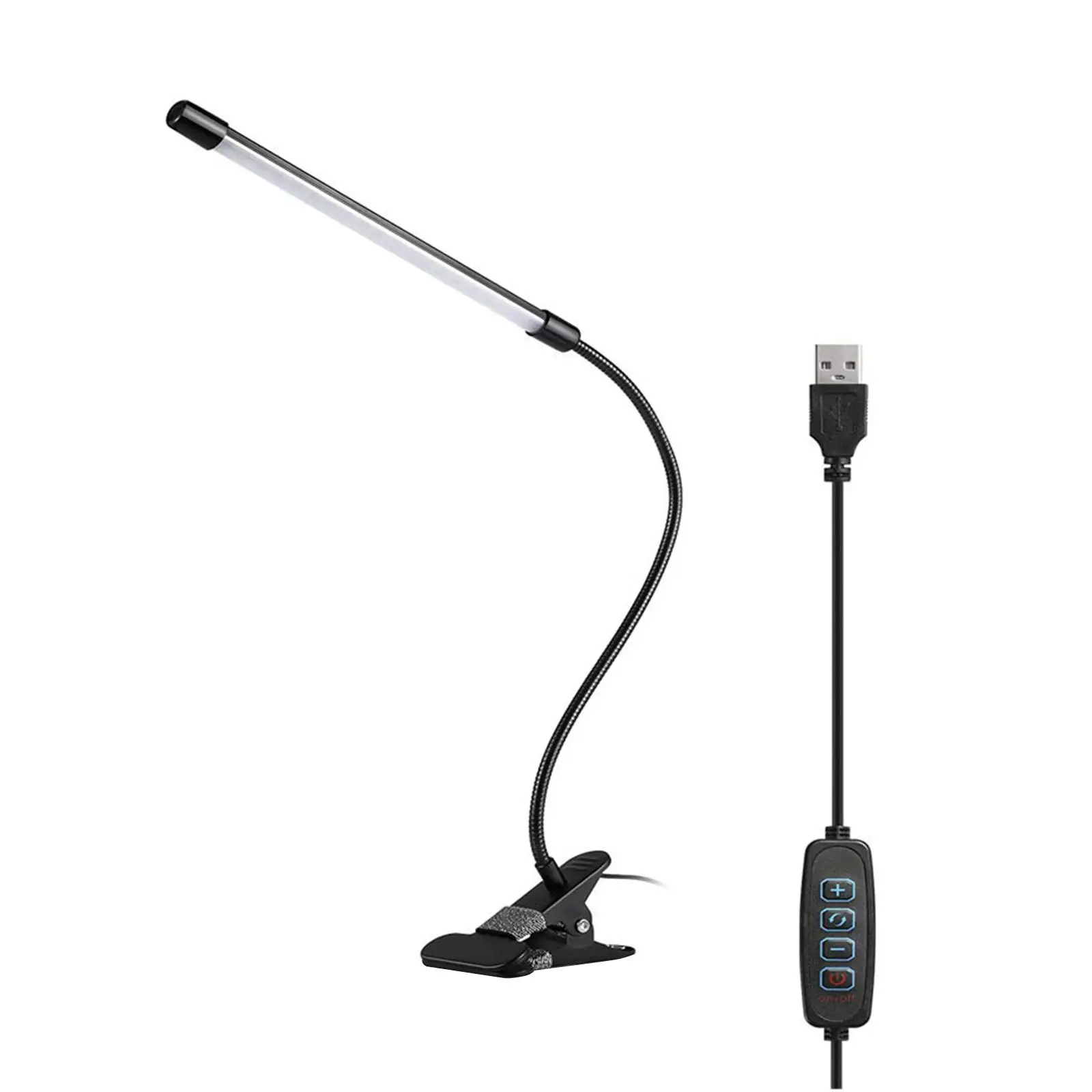 LED Desk Lamp Table Light with Clamp Eye Caring Flexible Gooseneck Lamp USB for Workbench Tabletop Home Study Computer Desktop