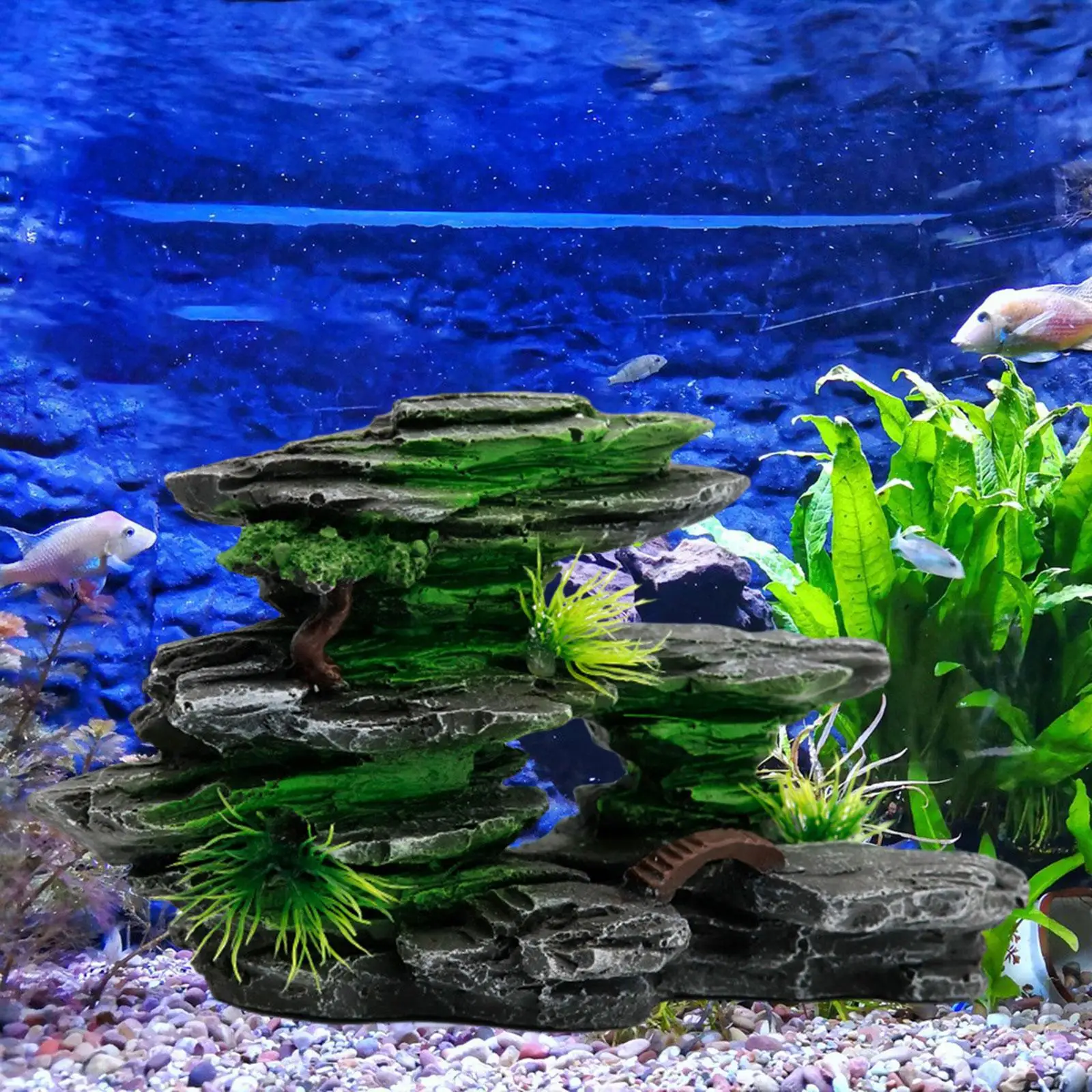 Aquarium Decoration Rockery Figurine Multifunctional Fish Tank Landscape Ornament for Yard Garden Porch Micro Landscape Patio