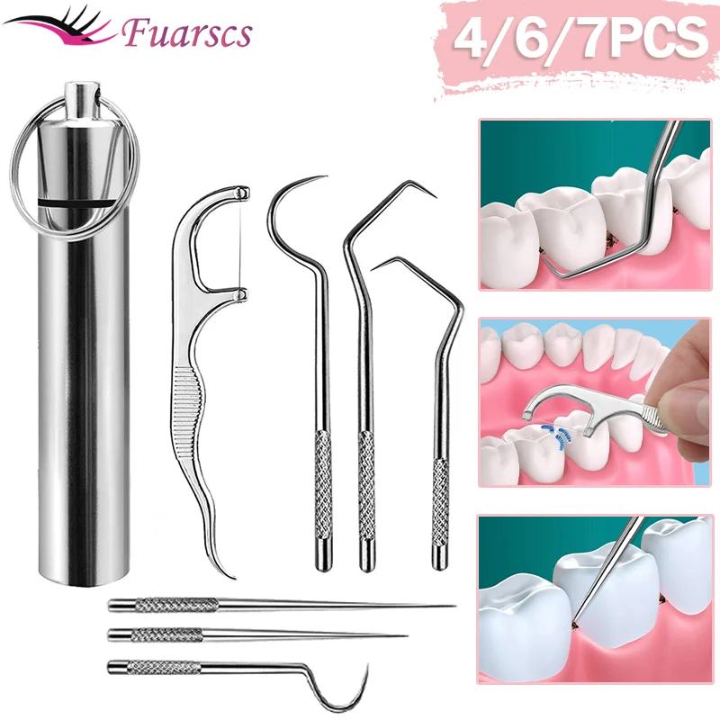 Best of Stainless Steel Toothpick Set Tooth Flossing Reusable Toothpicks Portable Toothpick Floss Oral Hygiene Care Teeth Tartar Remover Reviews & Tips