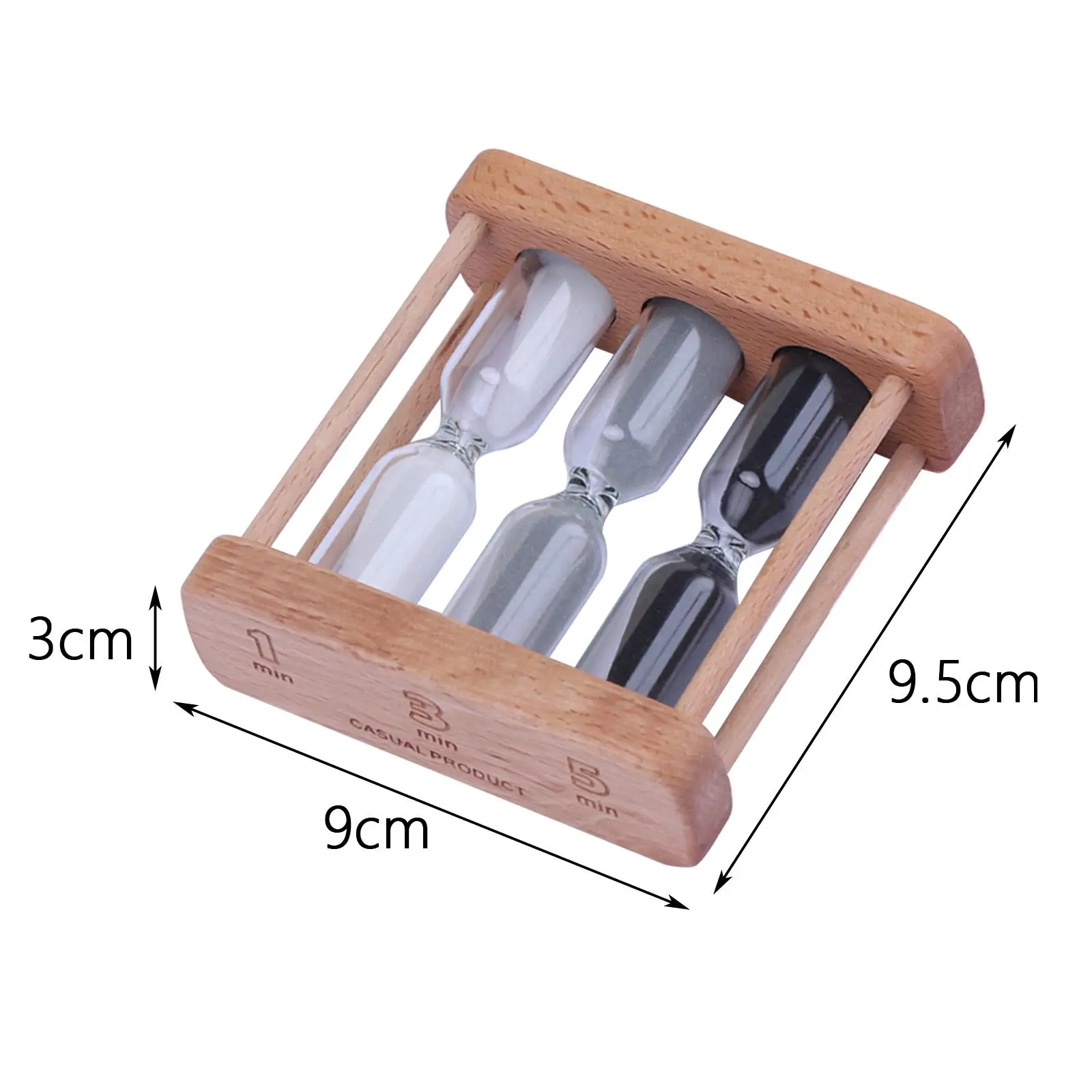 Wooden Sand Hourglass Timer Sandglass Timer Mini Sand Timer Wood Frame Hourglass for Games Kitchen Cooking Office Decor