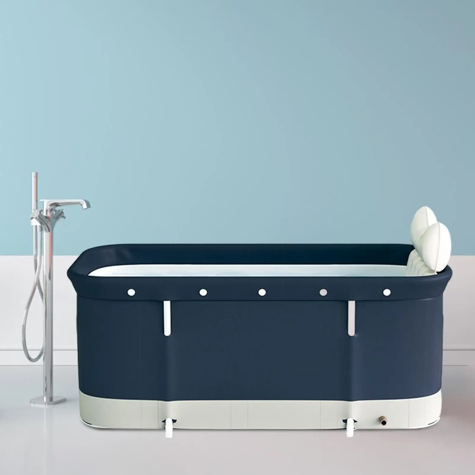 Soaking Bathing Hot Tub Comfort Cushion&Seat Cushion Inflatable Soaking Standing Bath Tub for Flower Bath Adult Shower Stall SPA