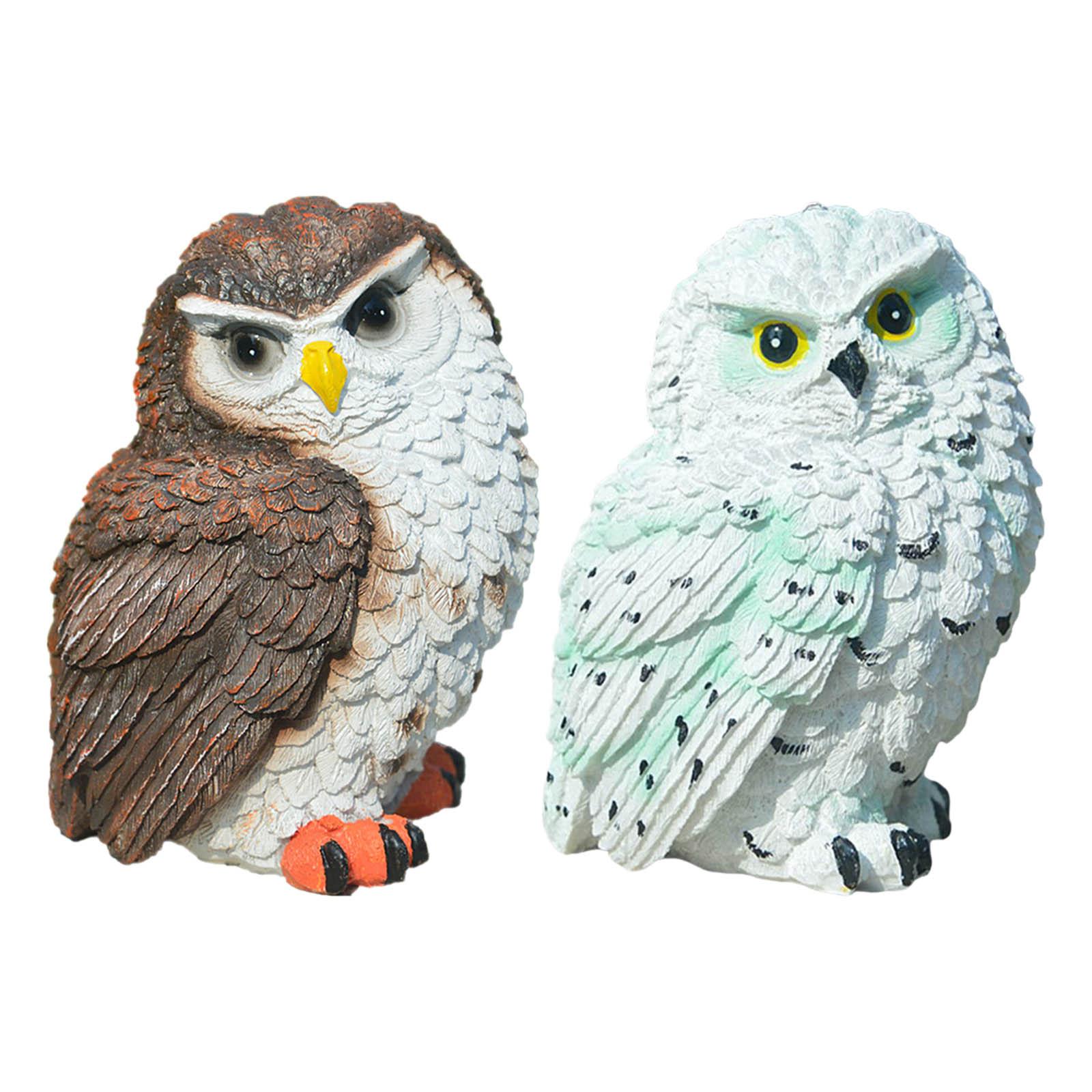 Resin Garden Owl Statue,Miniature Sculpture Housewarming Gift,Lawn Figurine Crafts Patio Outdoor Ornaments