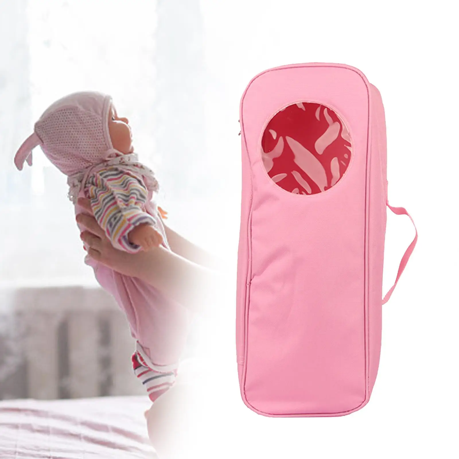 Doll Carrier Backpack Carrying Strap Doll Toy Organizer Sleeping Bag Doll Case for 14`` Girl Doll Wardrobe Makeovers Accessories