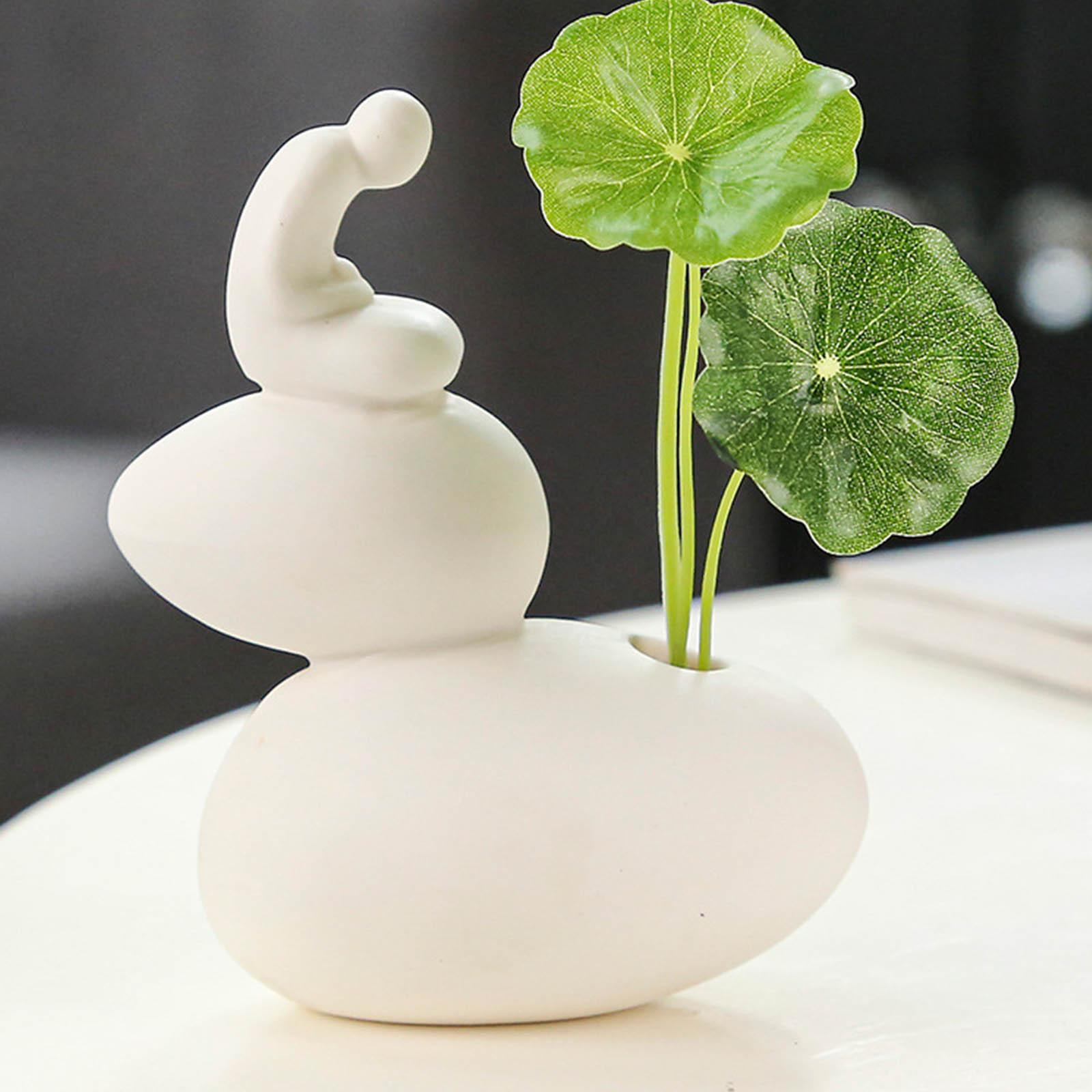 Ceramic Buddha Statue Hydroponic Desktop Flower Arrangement 