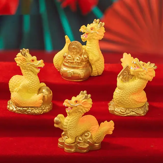 2024 Chinese New Year Dragon Miniature Ornament Dragon Figurines Adorable  Dragon Decor Tabletop Decoration Home Dragon Ornament - AliExpress