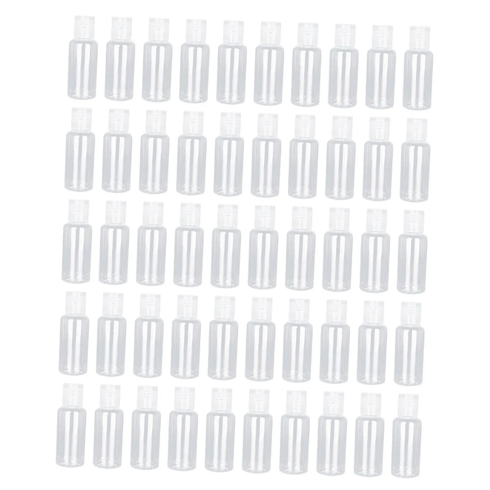 50x Cosmetic Bottle with Lid Household Transparent Storage Containers for Lotions Hand Sanitizers Conditioner Refillable Bottles