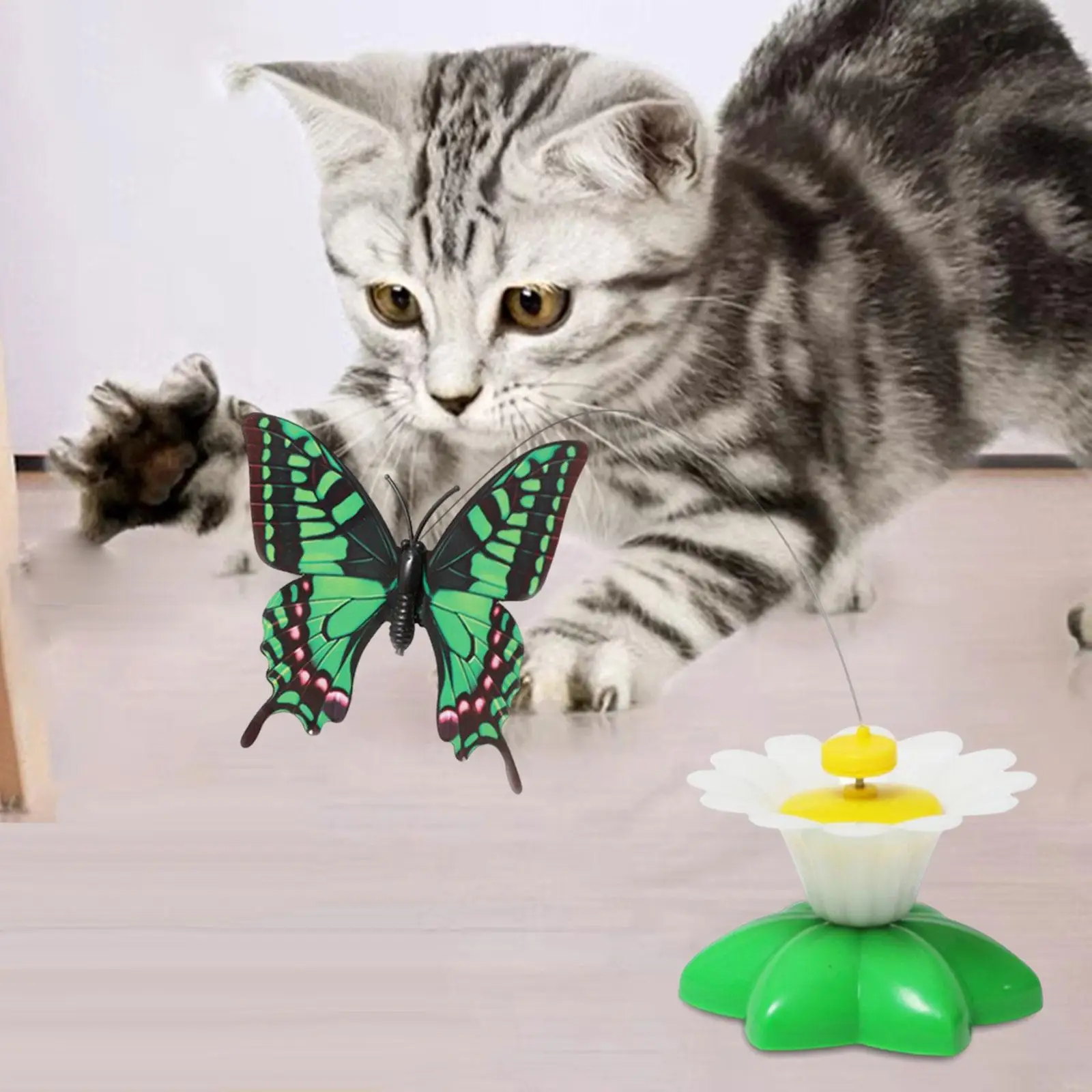 Electric Automatic Rotating Butterfly Flying Toy Birthday Puzzle Toy Electric Toy for Dog Kitty Small Medium Large Cats