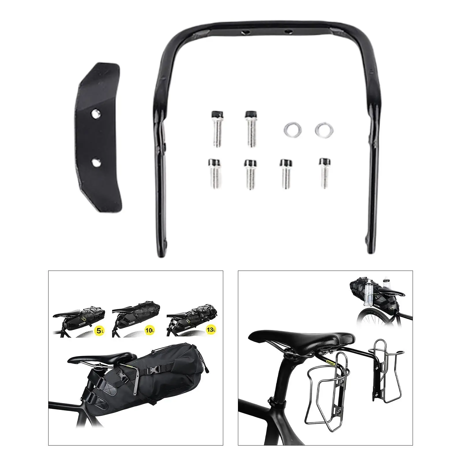 Bicycle Saddle Bag Stabilizer MTB Road Bike Rear Rack Bag Bracket Stand W/ Kettle Mounting Hole For Cycling Bike Accessories