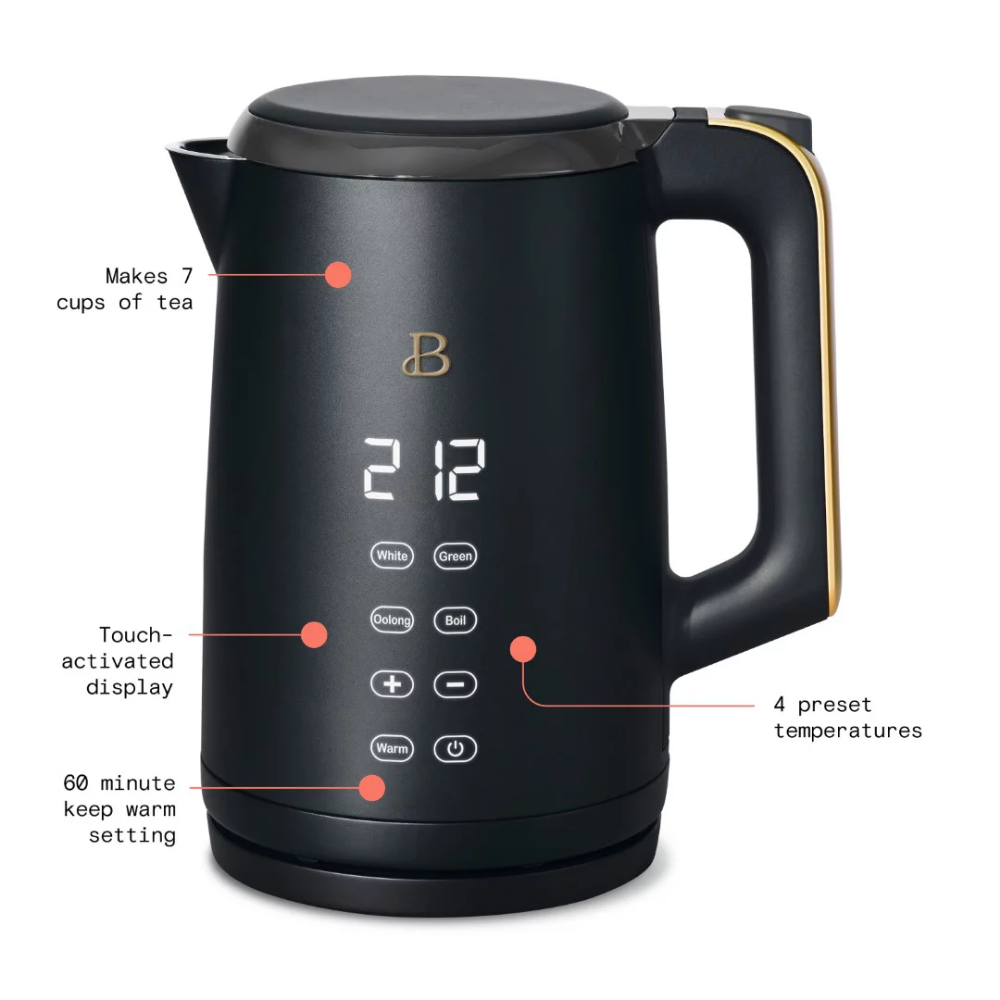 Title 3, 1.7 Liter One-Touch Electric Kettle, Black Port...