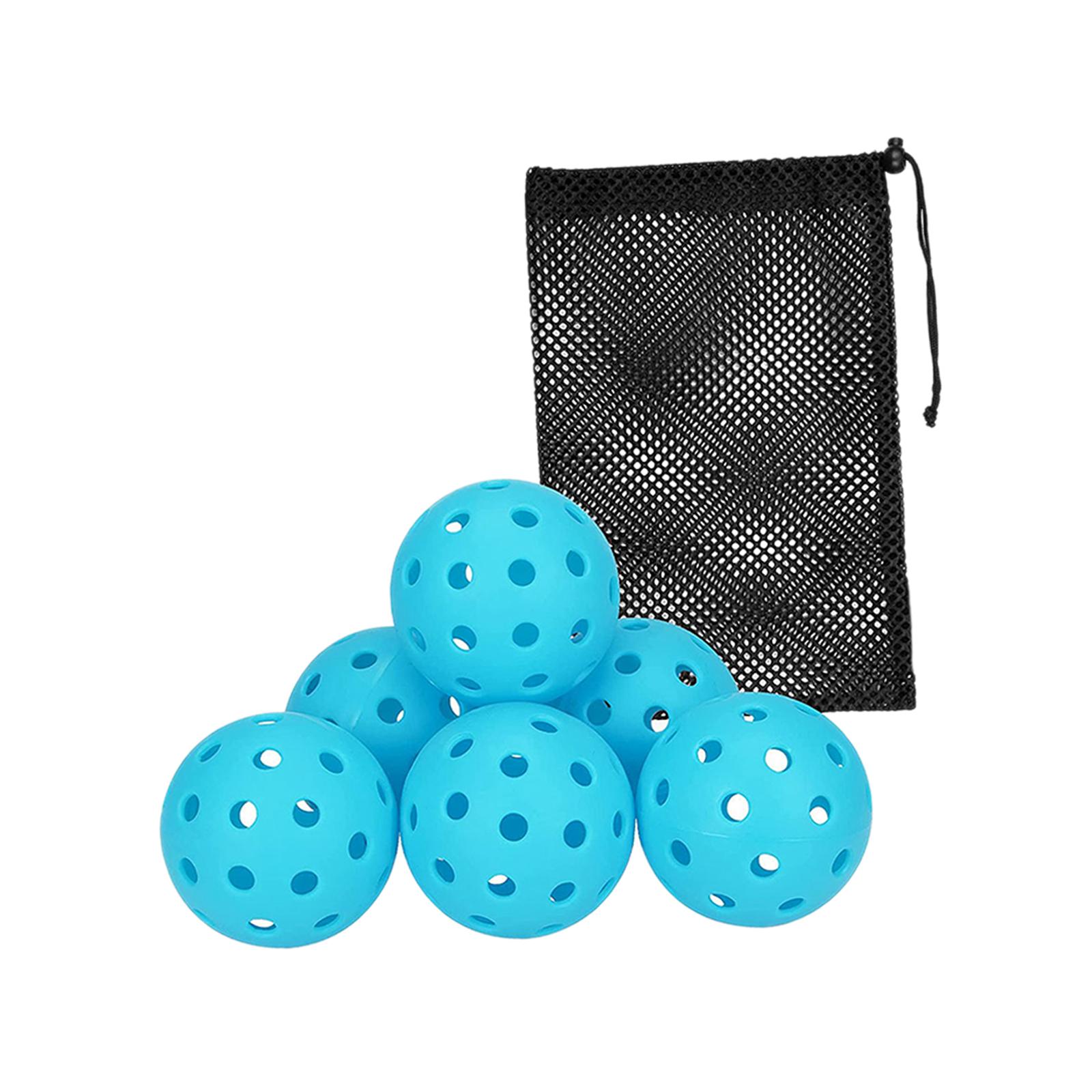 6x 40 Holes Pickleball Balls with Mesh Bag Pickleball Accessories for Adult