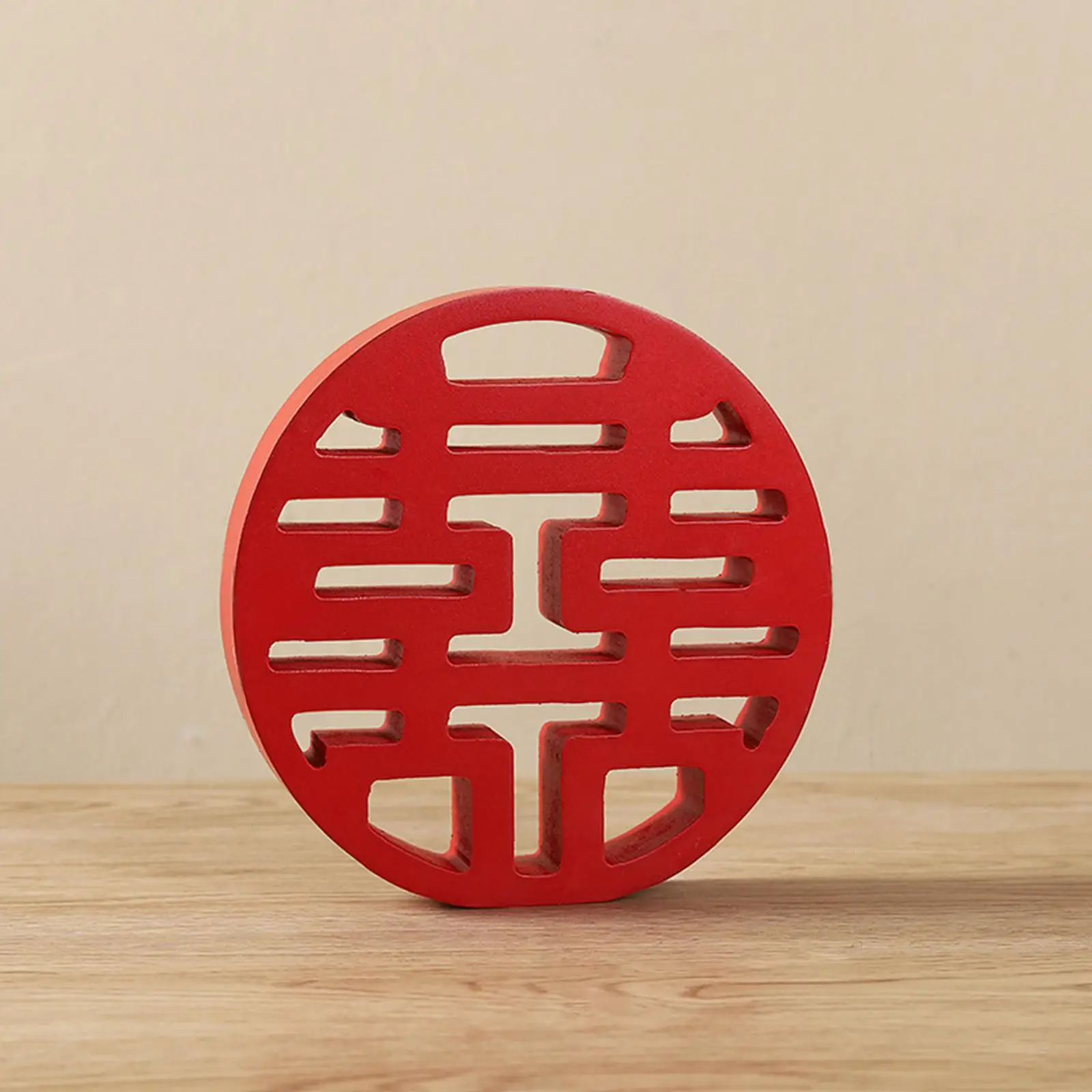 Tradition Chinese Red Happy, Wall Table Wooden Ornaments Exquisite Portable
