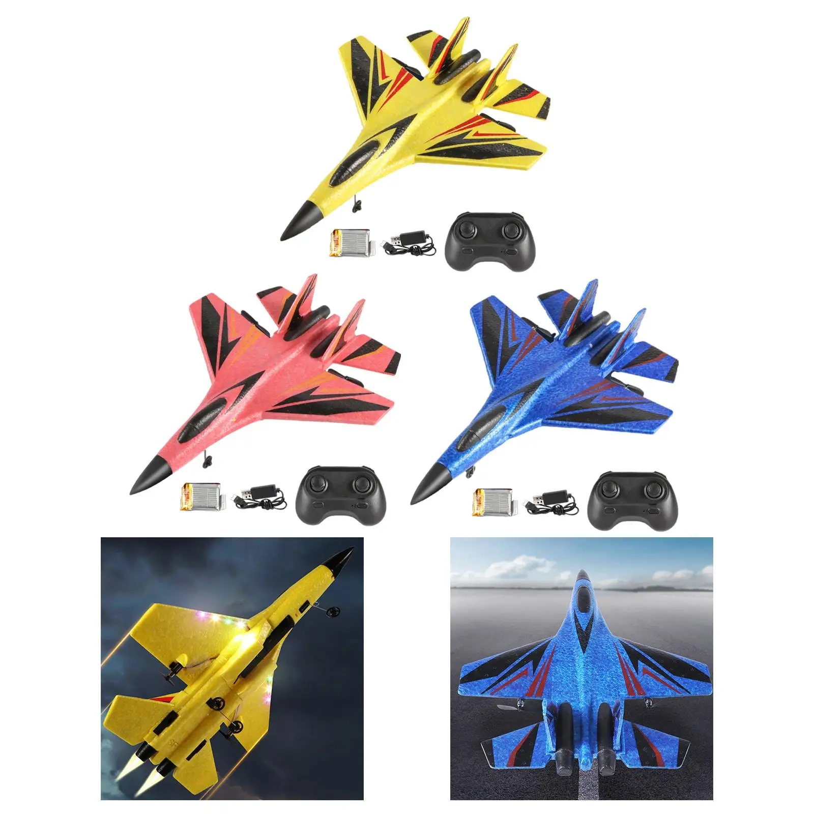 RC Airplane SU30 Aircraft Model Toys Easy to Control with Light Foam RC Glider for Boys Girls Children Adults Birthday Gifts