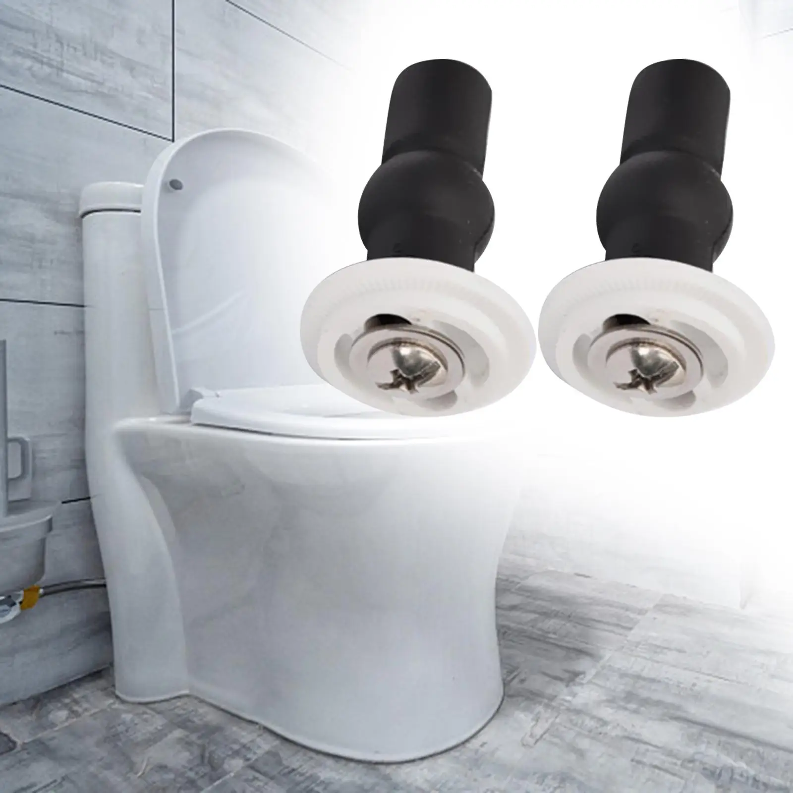 2x WC Toilet Seat Hinge Fixings Hole Universal Easy Install Replaces Spare Parts High