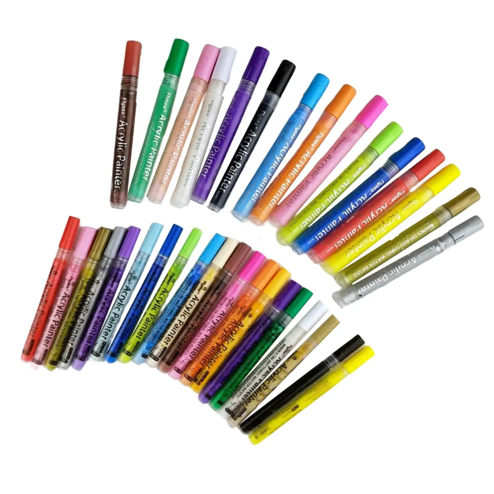 Acrylic Paint Pens Water Based Ink 3.0mm&0.7mm Tip for Rock Fabric Painting