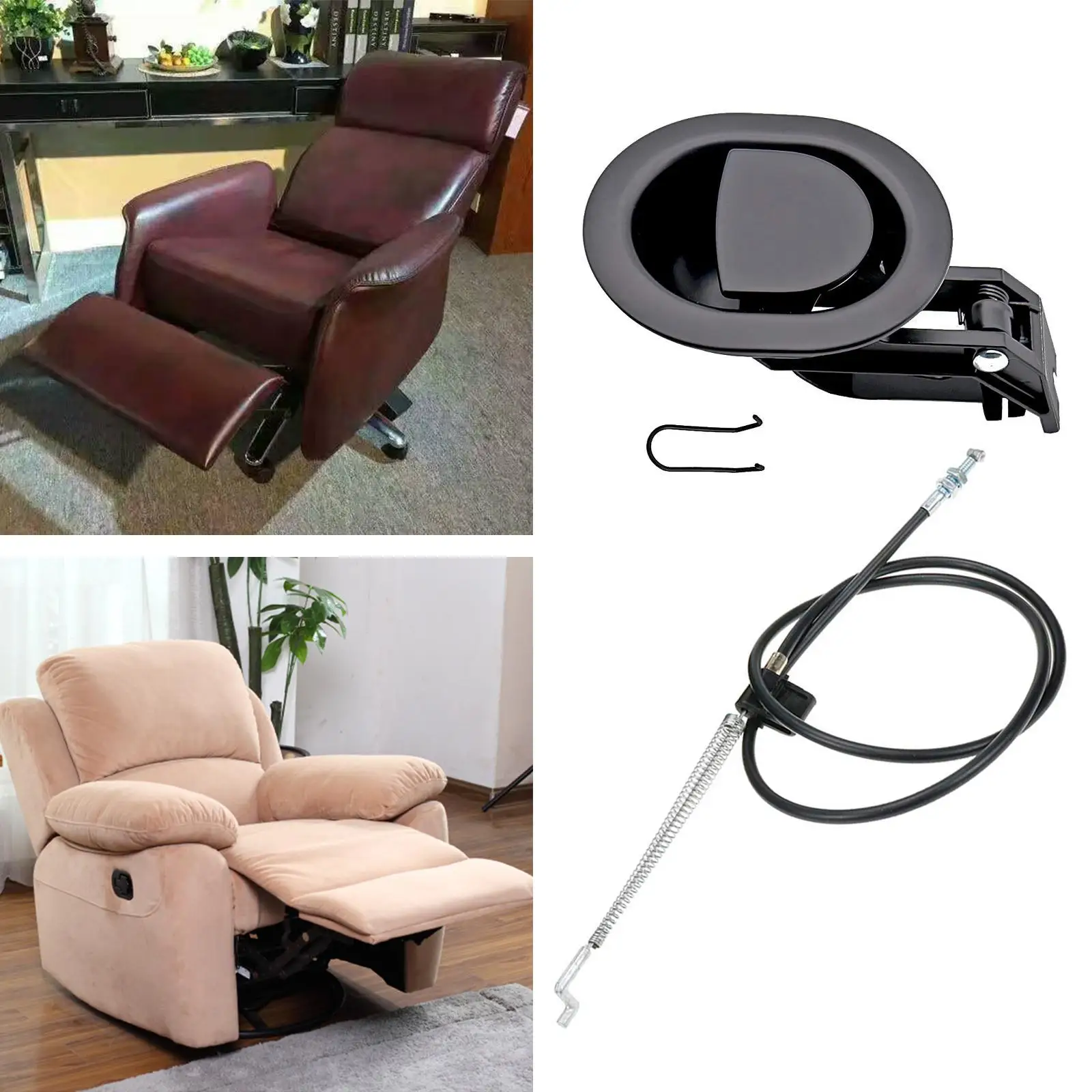 Recliner Handle Replacement Cable Release Handle Parts Sturdy Durable Replacement Recliner Replacement Parts for Chairrecliner