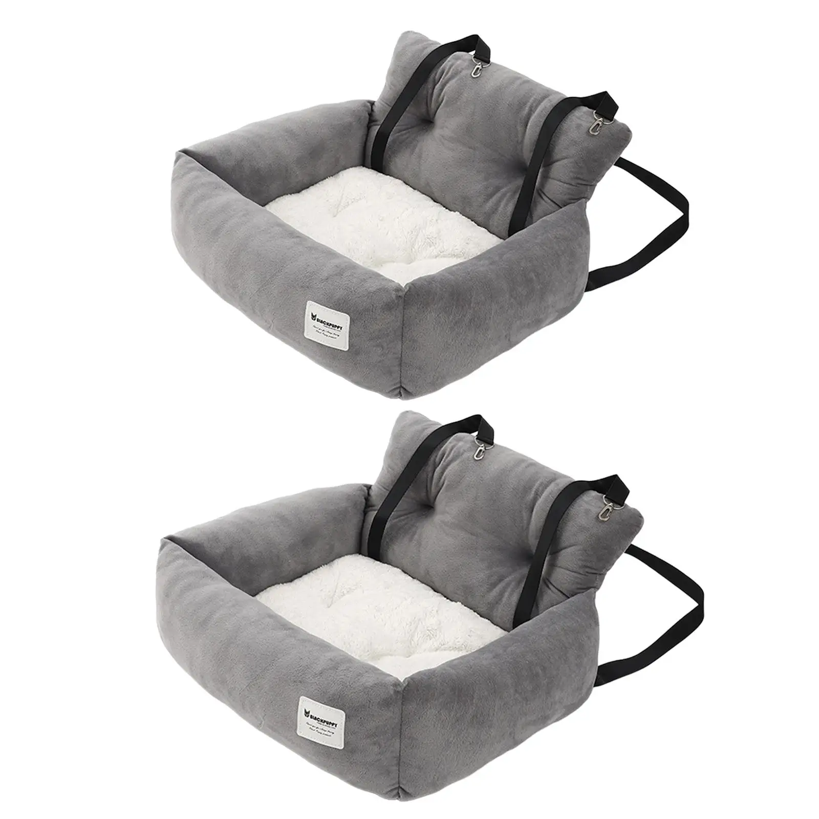 Dog Car SUV Seat Puppy Bed with Fixed Strap Multifunctional Removable Anti Slip Bottom Washable Portable Gray for Traveling