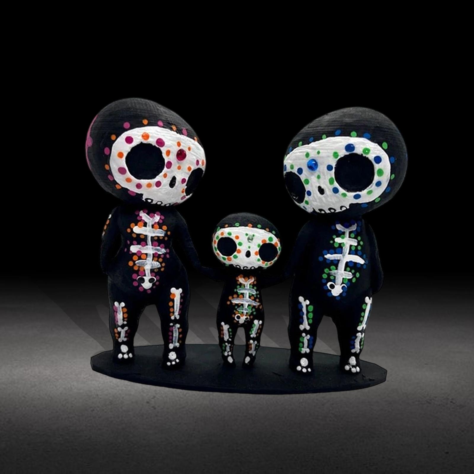 Resin Skull Figurine Skeleton Statue Crafts Sculpture Ornaments Desktop