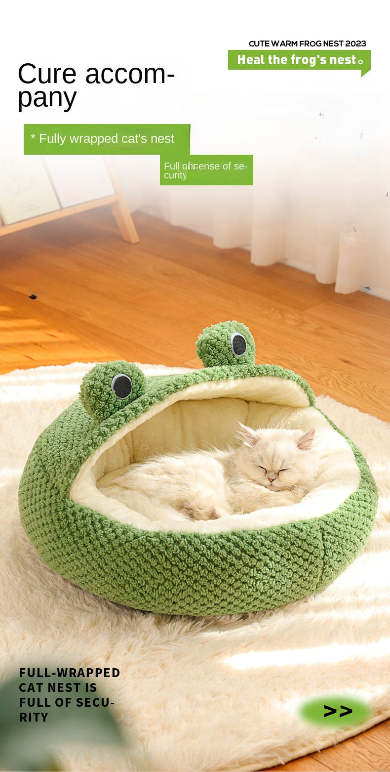 Title 5, Plush Green Warming Detachable Semi-enclosed Pe...