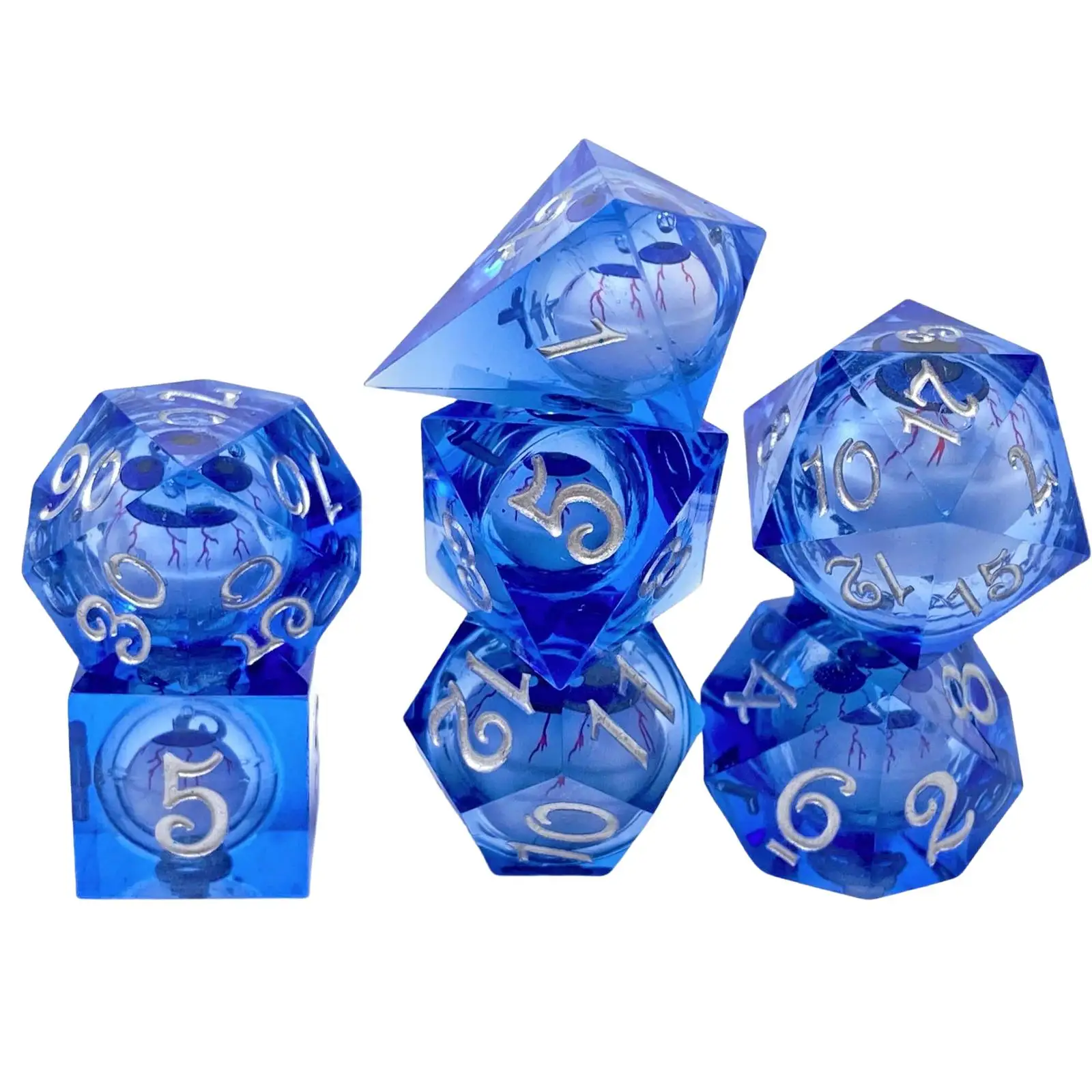 7x Polyhedral Dices for Table Board Math Learning Toys Role Playing Game