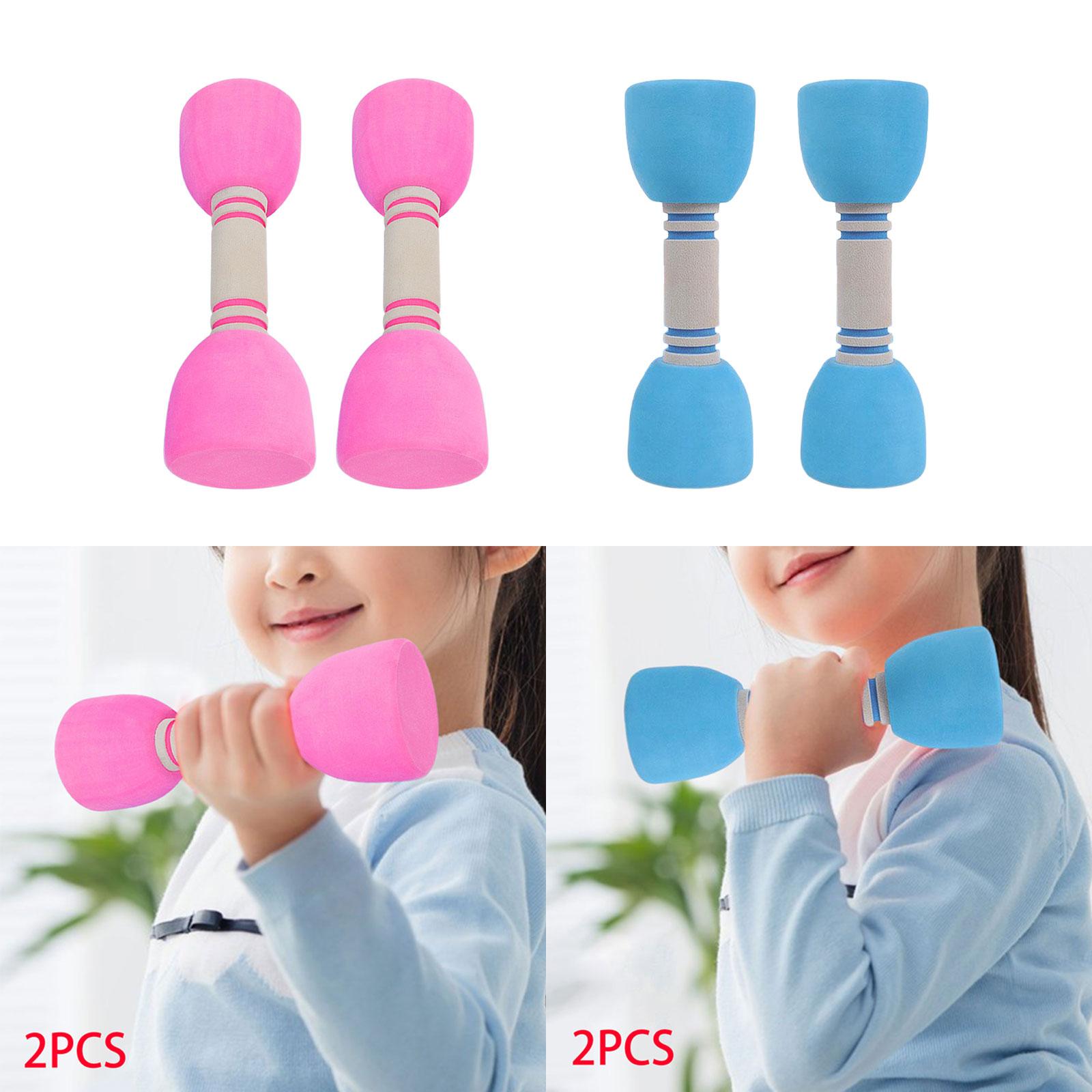 2x Kids Dumbbells Non Slip Equipment Sport Toy Children Barbell Exercise Dumbells for Sports Home Gym Fitness Workouts Girls