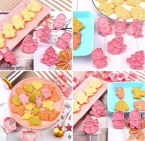 8 Pcs/Set DIY Cake Decorating Tools Christmas Cartoon Biscuit Mould Cookie  Cutters Set Plastic Baking Mould Cookie Tools - AliExpress