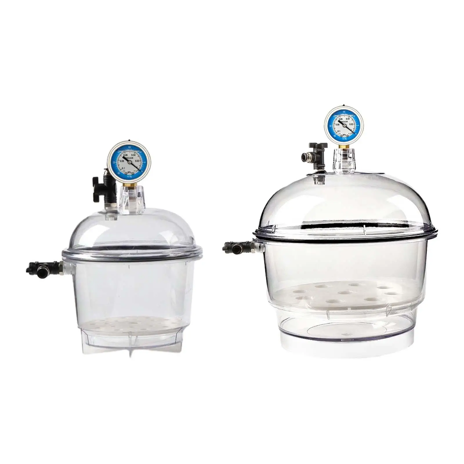 Vacuum Desiccators Vacuum Drying Kettle with Pressure Gauge Glassware Double Valves Vacuum Dryer Lab Vacuum Drying Storage