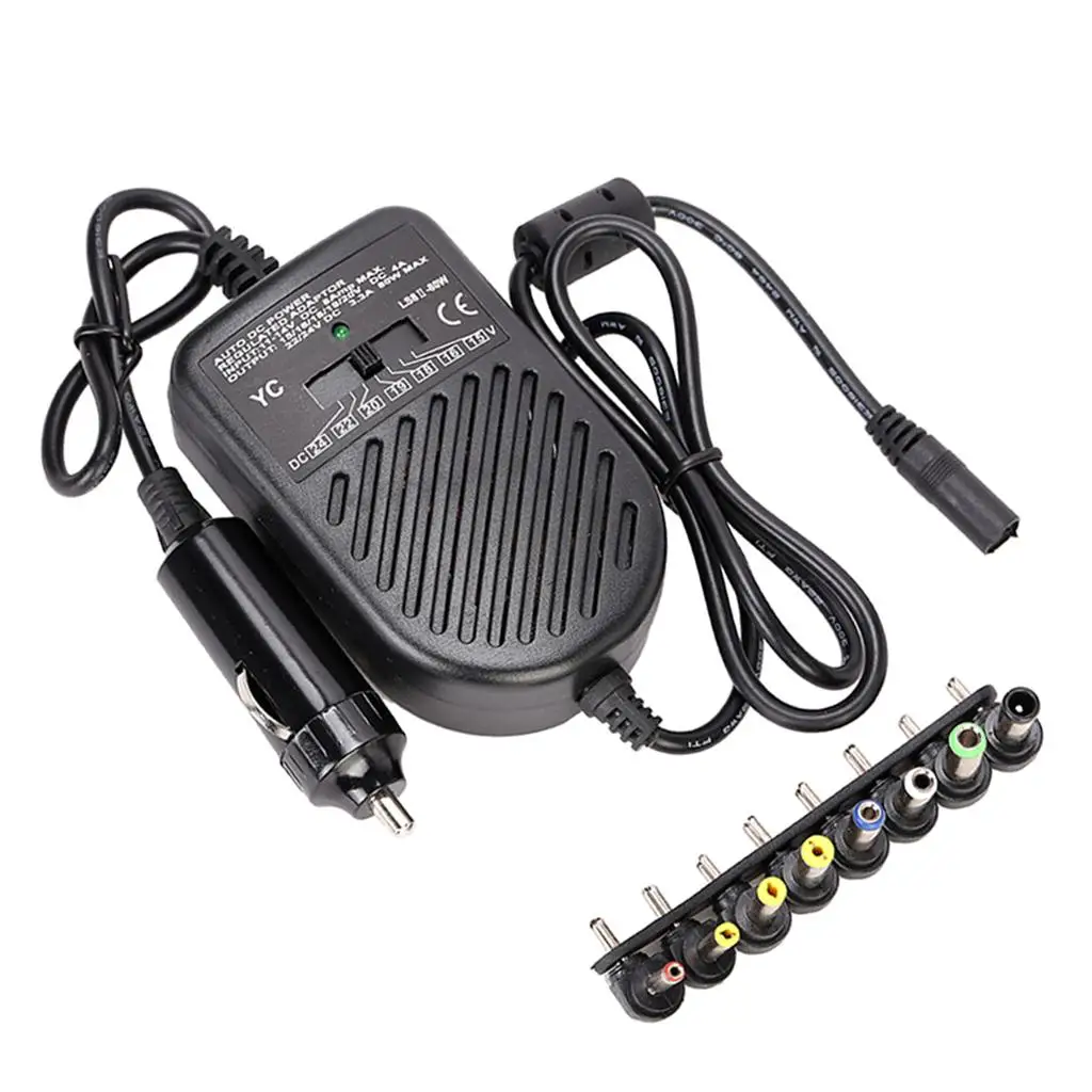 Car Charger  Adapter 15V-24V 80W For Notebook Laptop Black