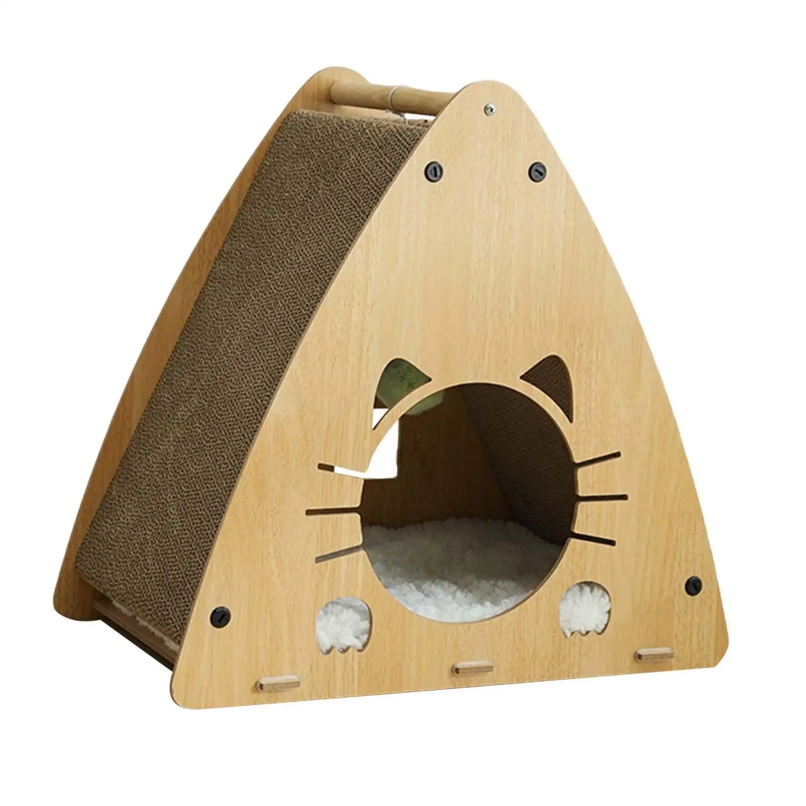 Triangle Cat Scratching House Corrugated Cardboard Recyclable Material Furniture Protection