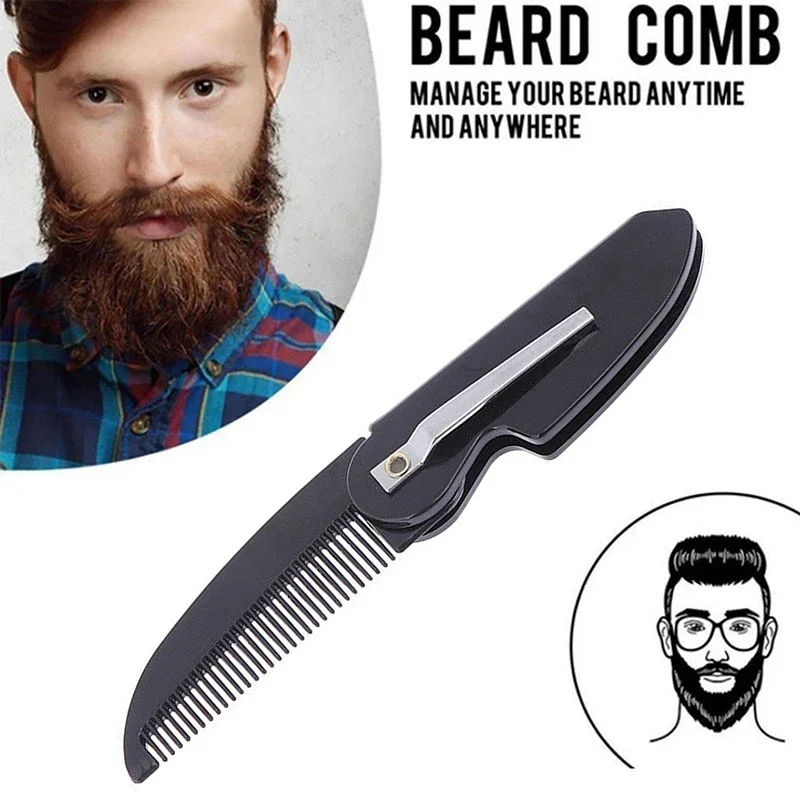 Best of Professional Beard Brush Men Mustache Comb Hair Combs Hair Face Care Styling Tool Portable Magic Handle Anti Static Folding Comb Reviews & Tips