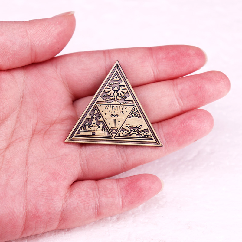 Abenteuerspiel Triforce Emaille Pin Vintage Abzeichen Brosche Schmuck Zubehör – Detail 3