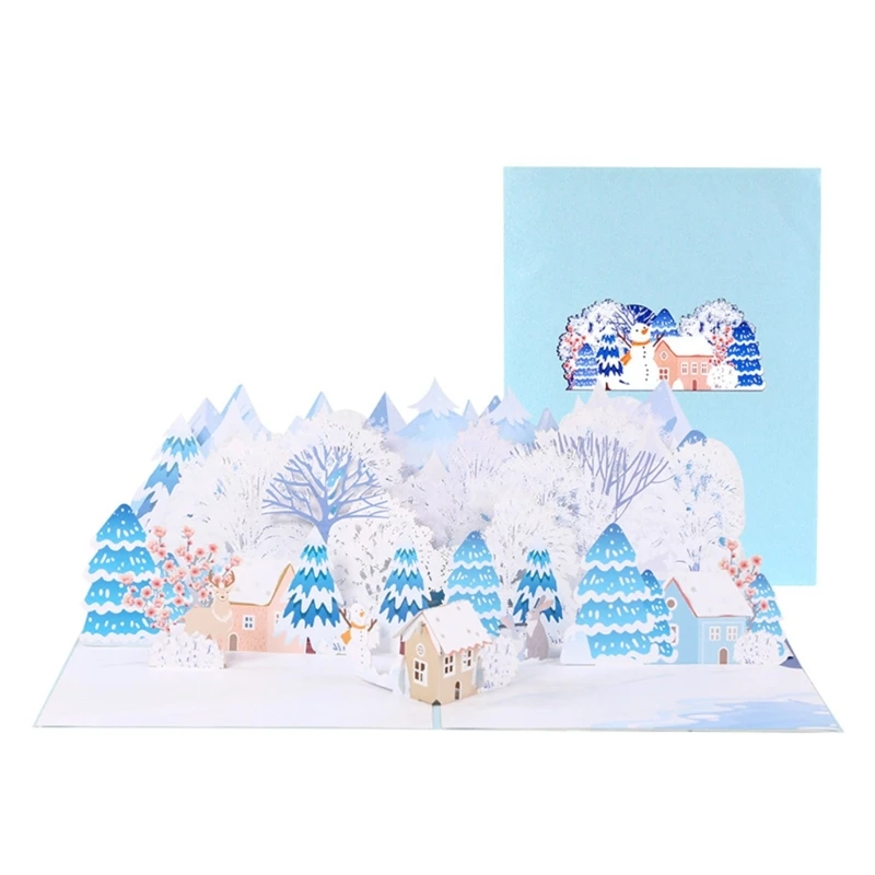 Объемная новогодняя открытка «Зимний город ночью» 3D - WOWcards — объемные 3Доткрытки