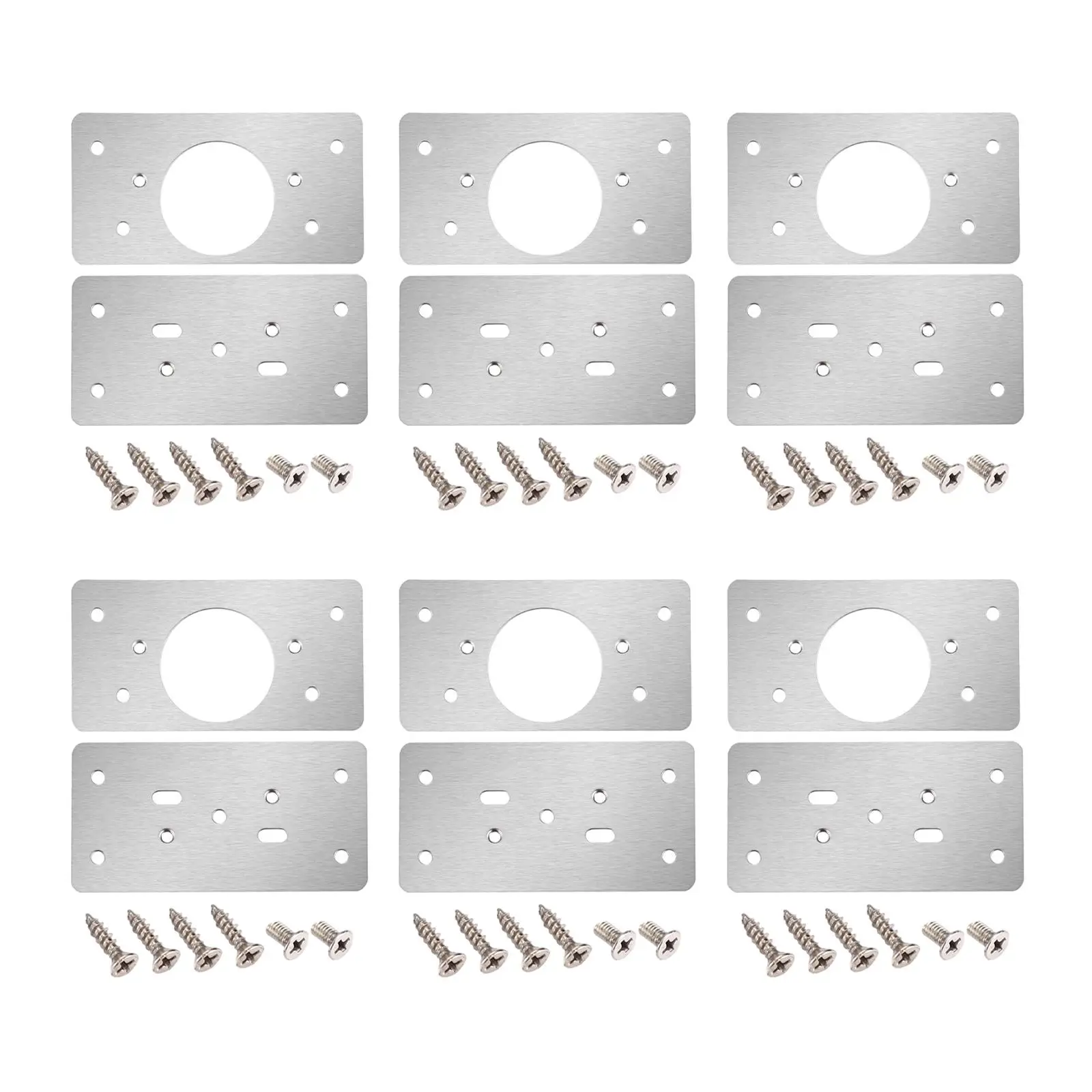 6Pcs Hinge Repair Replacement Kits Hinges Fixing Plates with Mounting Screws for