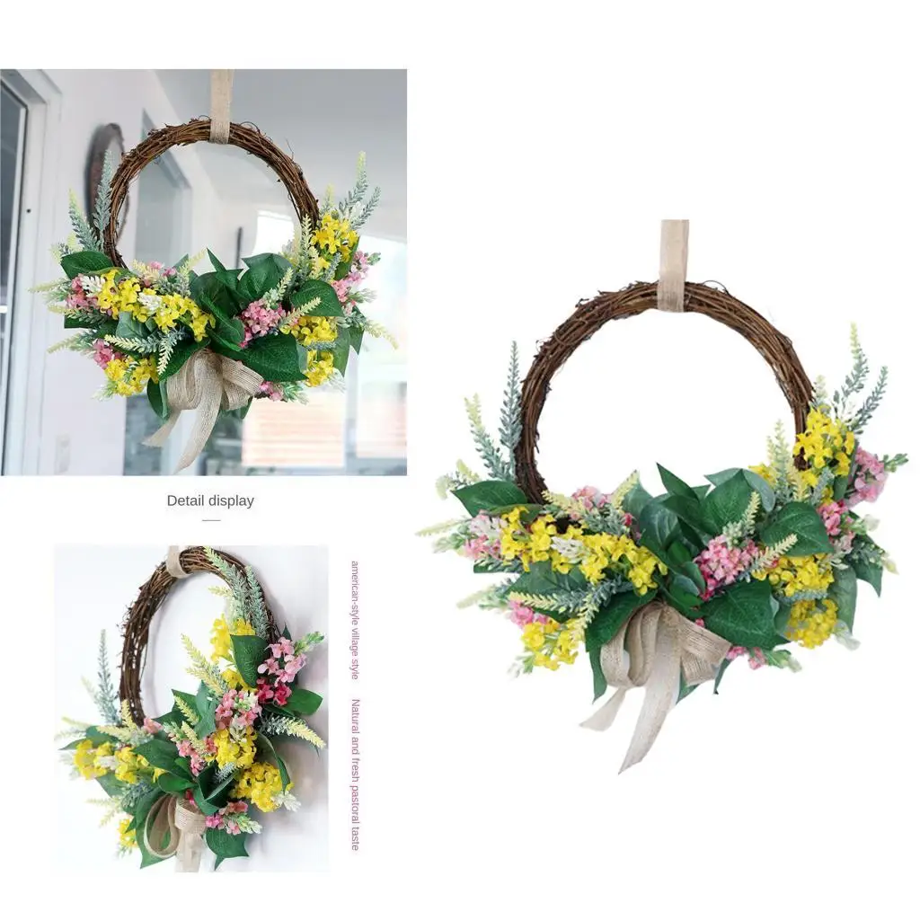 Handmade Lavender Floral Wreath Artificial Simulation Garland for  Door, Home Decor  Fall, Weddings