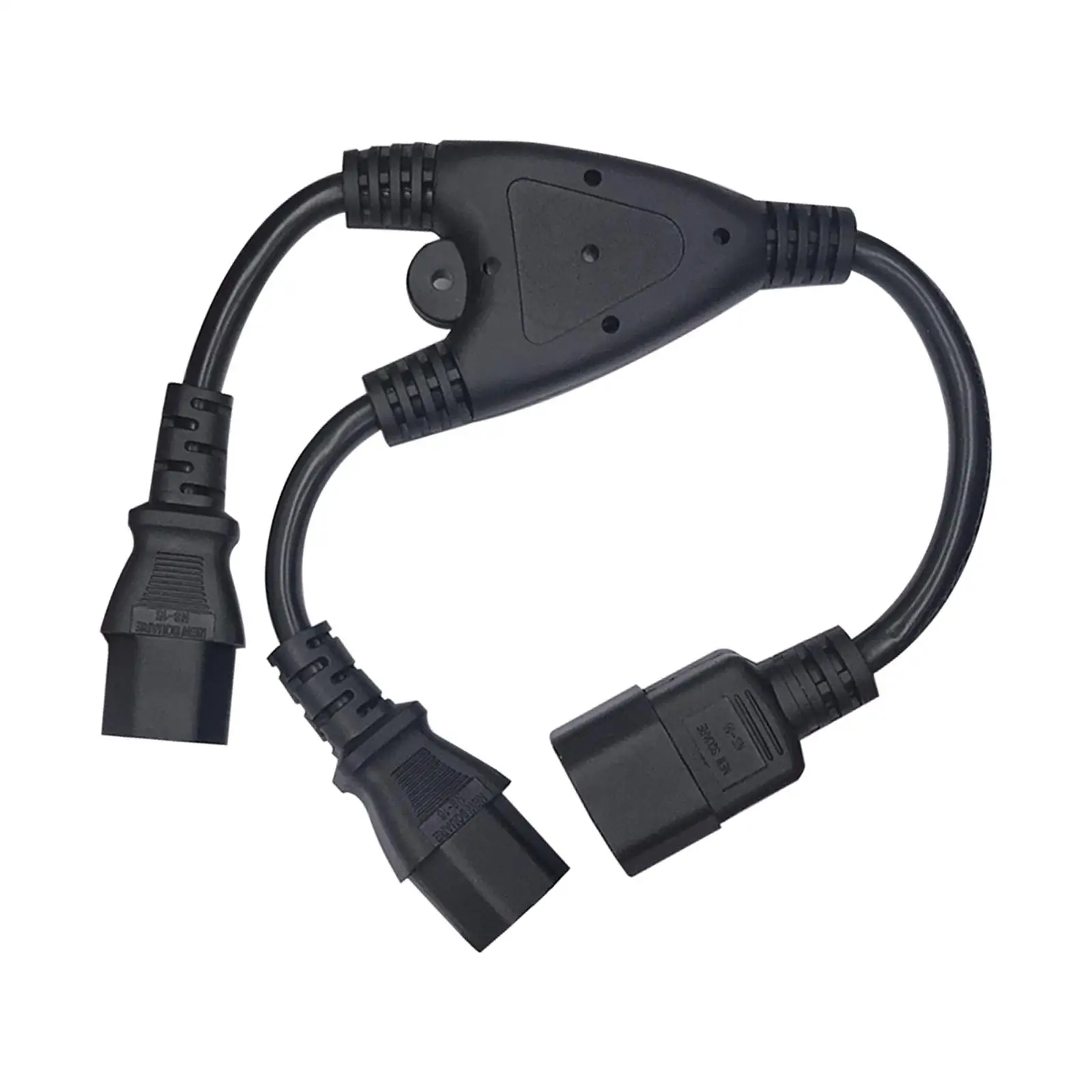 Ups Server Y Splitter C14 to 2 C13 Extension Cable 10A 2500W 0.3M Male to Female for Scanner Pcs Monitors Printers