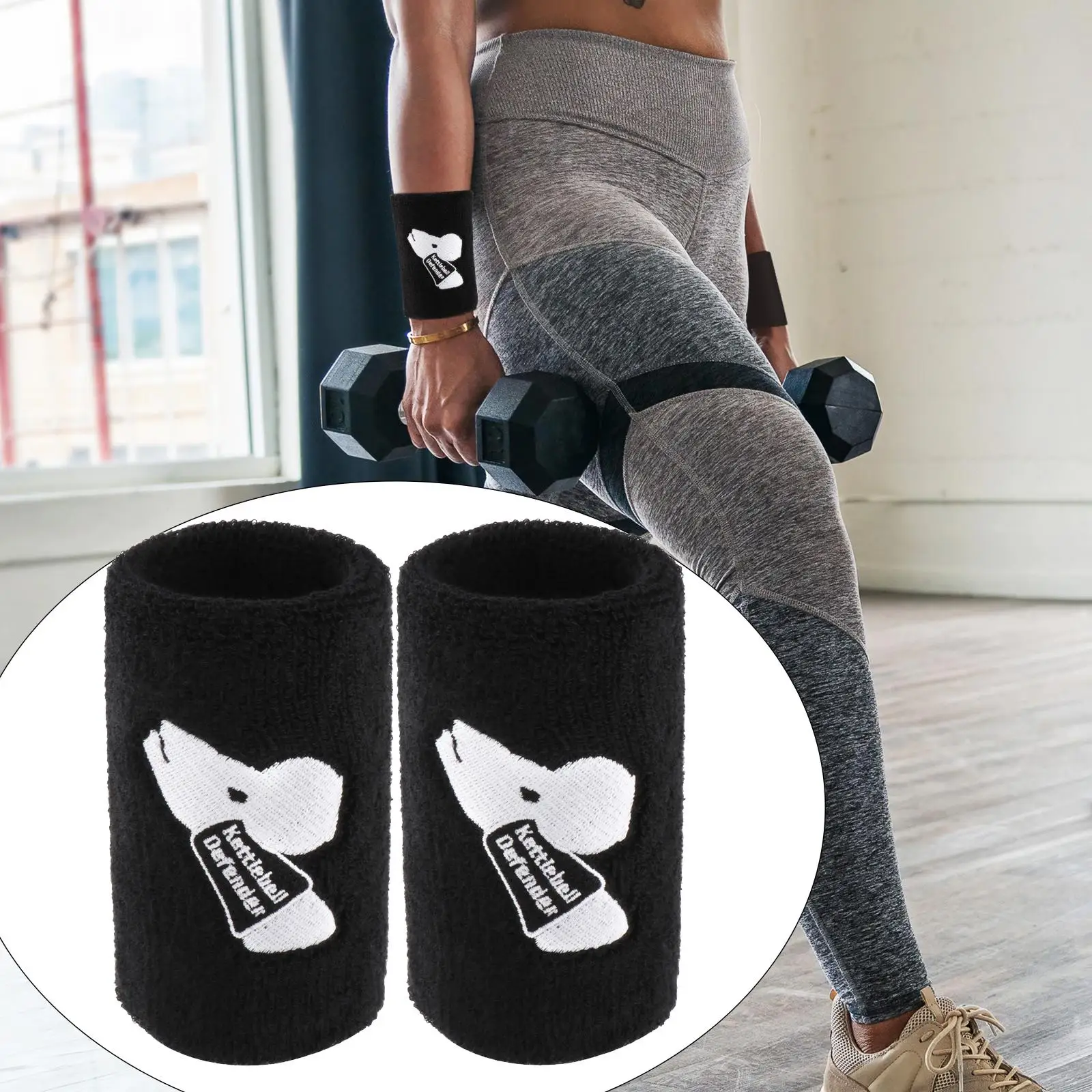 2 Pieces Breathable Kettlebell Wrist Guards Elastic Wristband Provides Support Forearm Protector for Men Women Avoid Injury