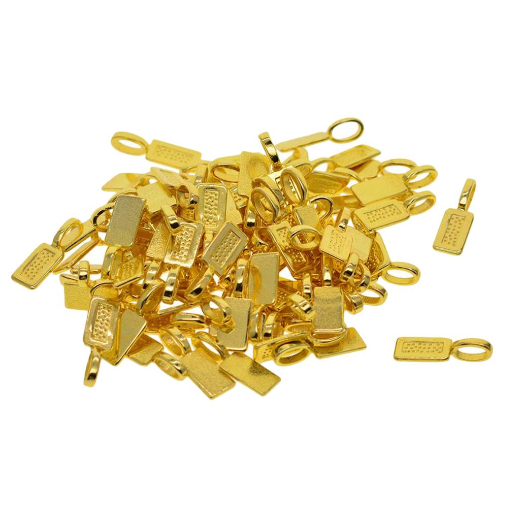 50pcs Rectangle Heart Glue On Bails Pendant Cabochon crafts Findings