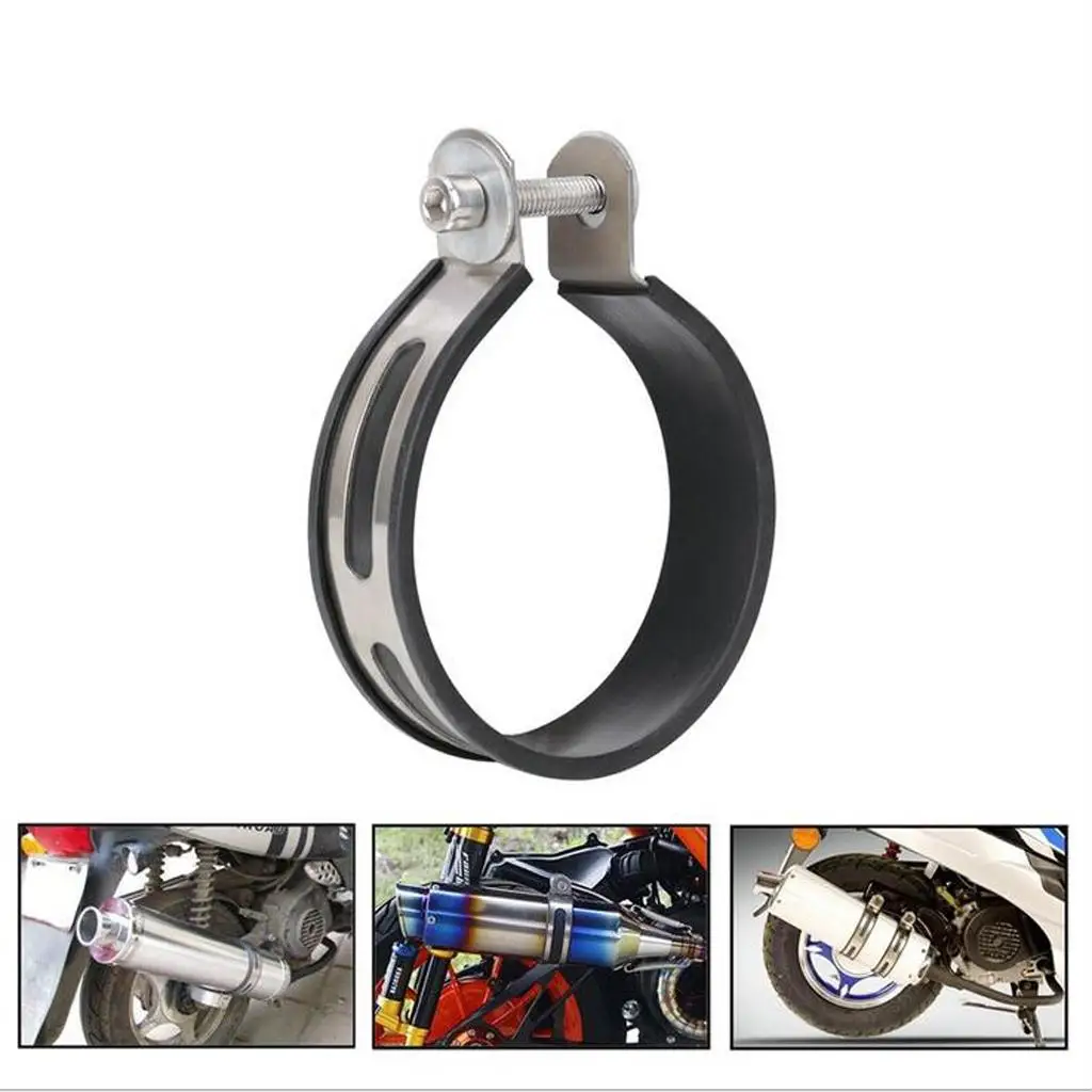 Motorcycle Exhaust Pipe Muffler Clamp Fixed Ring Support Bracket 110mm Abrazadera de tubo de escape tuyau d`echappement