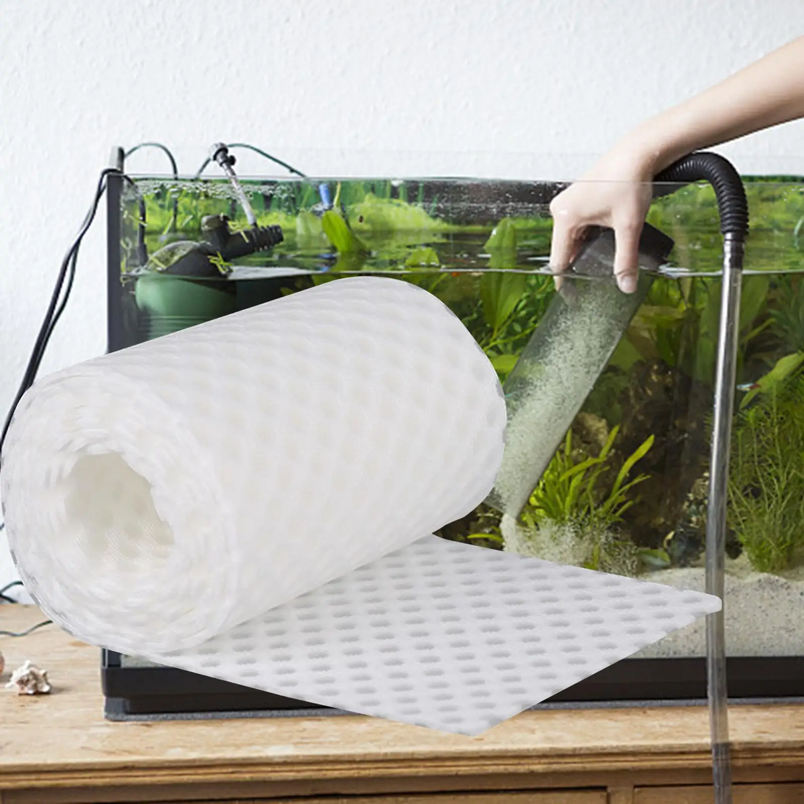 3D Honeycomb Aquarium Filter Blanket Fish Tank Purification Sponge Reusable