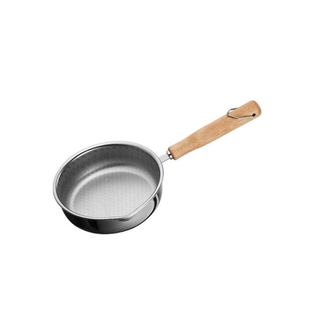 Flat saucepan stainless steel