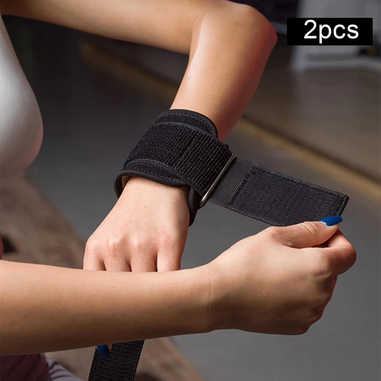 2Pcs Weight Lifting Straps Wristband Protective Gear Bench Press Gym